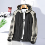 Dm Meeste Tuulejope V&auml;rviplokiga Kapuutsiga Jakk Tuulekindel ja Hingav Jakk Kolme Triibuga Suur Suurus 8XL 8XL