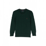 Polo Ralph Lauren &Uuml;hev&auml;rviline ratsutamisstiilis tikandiga kootud kampsun Laste kampsun Tume roheline 323702674-055 XL