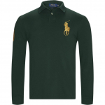 Polo Ralph Lauren &Uuml;hev&auml;rviline Tikitud Logoga Pikkade Varrukatega Polo S&auml;rk Meeste topid Roheline MNPOKNI16810751-D08 S