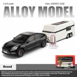 1/24 M&otilde;&otilde;tkava Tesla Model3 Haagissuvila Vedav Sulamist Mudel, Avatava Uksega Autokaunistused Laste Heli- ja Valgustusm&auml;nguasjadeks Poistele Kingituseks must