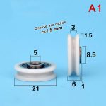 Kvaliteetne 5 * 21 * 6 mm U-soonega laagri rihmaratta liini t&otilde;steratas Pom rullratas vannitoa ratta jaoks as the picture