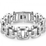 Tugev roostevaba teras 22MM laiusega mootorratta jalgrattakett meeste k&auml;ev&otilde;ru k&auml;epael meeste k&auml;ev&otilde;rud rock and roll r&auml;pp ehted aksessuaar 22.5CM h&otilde;be