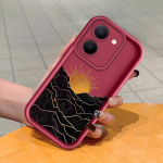 Pehme silikoonist ruudukujulise redeli mustriga telefoni&uuml;mbris, t&auml;ielikult kattev, kaamera p&otilde;rutuskindel kaitse, kummist &uuml;mbris Vivole Vivo Y33E 5G must