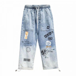 Meeste mood Denim P&uuml;ksid Teksad Vintage vabad sirge s&auml;&auml;rega p&uuml;ksid Plus Size L