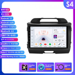 Ossuret 8G+128G AI H&auml;&auml;l 2 Din Android Auto Raadio KIA Sportage 3 2010-2016 2015 jaoks Carplay Auto Multimeedia GPS 2din Intelligentne Autoradio SWC BT RDS S4 8Core 4G 32G AI