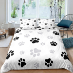 Kodu elamine Luksuslik 3D Koera k&auml;paj&auml;ljega Voodipesukomplekt Luu Tekikott Padjap&uuml;&uuml;r Suurused Queen ja King EL/USA/AU/UK Suurus Tekk Voodipesu 135x200cm