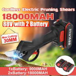 88V USA pistikuga juhtmeta elektriline oksak&auml;&auml;r 30 mm maksimaalse l&otilde;ikega aiak&auml;&auml;r sekatoor oksal&otilde;ikur 2 liitiumioonakuga