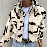 Naiste Jakk Riided Streetwear S&uuml;gis Kevad Elegantne Kitsas &Uuml;mmargune Kael &Uuml;hev&auml;rviline Tasku Nuppude Disain Pikk Varrukas T&ouml;&ouml;riided Mantlid XS