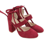 Naiste pumbad Naiste kontsad Chaussures Femme Gladiator Suvised k&otilde;rged kontsad Peole Pulmajalad Naiste paksud kontsad Zapatos De Muje 34 punane