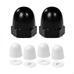 Bathroom Accessories with Toilet Bolt Covers in Ceramic Black White Set