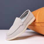 Moodsad Moodsad Meeste Libisevad Vabaaja Jalan&otilde;ud Suede Nahast Meeste Trendikad Klassikalised Loafers Moccasins Mehed V&auml;ljas S&otilde;itmiseks Lamedad 40 helehall v&auml;rv