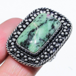 Ruby in Zoisite Handmade 925 Sterling Silver Jewelry Ring Size 10 W0J30