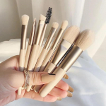 8 tk/komplekt Mini Travel naiste meigipintslite komplektid kaasaskantavad pehme peitekreemi pintsel Beauty Foundation lauv&auml;rv ripsmete huulet&ouml;&ouml;riist beež