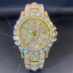 Hip Hop Iced Out Kell Meestele Mood Bling Kvartsikellad Luksuslik T&auml;ielikult Teemantidega K&auml;ekellad Mees Reloj Hombre kuld