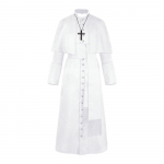 Keskaegsed Renessanss Retro Preester Cosplay Kost&uuml;&uuml;mid Katoliku Kirik Religioon Paavstlik Preester Missa Jutlustaja &Uuml;hev&auml;rviline R&uuml;&uuml; Vaimuliku R&otilde;ivas XXXXL valge