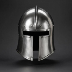 K&auml;sitsi valmistatud Itaalia keskaegne Barbuta kiiver T&auml;iuslik renessansimessiks, Cosplayks, LARPiks, Halloweeni kost&uuml;&uuml;miks Autentne terasest soomuse koopia
