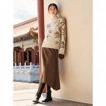 JZ Anna & Co. Women's New Chinese Style Sheep Wool & Yak Down Knit Sweater XL