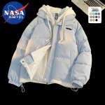 NASA MARVEL Men's Hooded Puffer Jacket S helesinine v&auml;rv