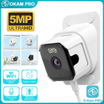 OKAM PRO &Auml;PP HD 5MP 5X SUUM Traadita Akna Kaamera 5G WiFi Siseruumides Kahesuunaline Intercom Liikumise J&auml;lgimine V&auml;rviline &Ouml;ine N&auml;gemine IP CCTV Camera 128GB