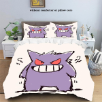 Pokemoni multikas anime voodipesukomplekt Kawaii Pikachu Gengar Eevee Charizard Tekikate Tekikate Padjap&uuml;&uuml;r Laste voodikomplekt &Uuml;heinimesevoodi Kuninglik suurus EU Twin 135x200cm