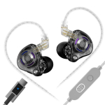 KZ Gale In-Ear m&auml;nguk&otilde;rvaklapid E-spordi bass metallist k&otilde;rvasisesed 3,5 mm AUX/Type C peakomplekt videok&otilde;ne jaoks laval otseheliga k&otilde;rvaklapid Black-Type C