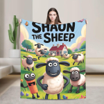Shaun the Sheep Tekk Kvaliteetne Soe Pehme Visketekk Talvine Piknik Magamistuba Uudsus Voodikate 30x40in