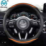 jaoks Mazda3 BK BL BM BN BP Mazda6 CX3 CX5 CX7 CX30 Axela Atenza auto rooli kate s&uuml;sinikkiust PU nahk Auto oranž