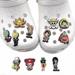 12 pcs Cartoon One Piece Shoe Charm Decoration Compatible with DIY Croc Clog Sandals Accessories