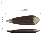 Jaapani stiilis keraamilised lauan&otilde;ud, pika taldrikuga lehekujuline sushi-suupistetaldrik grillplaat kalataldrik restorani sushiroad