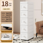 15/18/25cm Plastikust Vannitoa Pragu Hoiukapp Sahtlitega - Kitsas Vahe Kihtidega Korraldaja 4 Layers beige