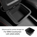 MINI Countryman U25 2024 2025 jaoks Silikoonist Auto Keskk&auml;etoe Panipaiga Karbi Sisu Keskkonsooli Tarvikud for U25 countryman must