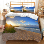 P&auml;ikeset&otilde;us P&auml;ikeseloojang Ja Meri Tekikoti Komplektid Teismelistele Kerged Tekikatted Meri Rannik Loodusmustriga Voodipesu Komplekt Magamistoa Dekoor AU Single(140*210cm)3pcs