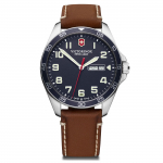 VICTORINOX FIELDFORCE Roostevabast terasest korpus Sinine pruun nahk Kingitus 241848 Kell, (316L), T&auml;htketas, Rihm, sinine