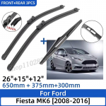 Ford Fiesta MK6 2008-2016 jaoks 26 +15 +12 Eesmised Tagumised Kojameeste Terad Tuuleklaas Tuuleklaasi Akna L&otilde;ikuri Tarvikud 2014 2015 2016 must