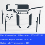For Chevrolet Silverado 2024 2025 Car Interior Dashboard Navigation TPU trcument Protective Transparent condition Accessories For LHD gray