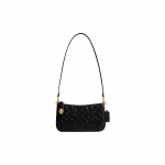 Coach Penn 21 &Uuml;hev&auml;rviline Reljeefne T&auml;hega Riistvara T&otilde;mblukuga Sulgemine Nahast Kaenla all Hoidmine K&auml;es K&auml;sikott V&auml;ikesed Naiste kotid Must CM552-B4BK Basic Set (Bag+Dust Bag)