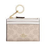 Coach Skinny ID-kaardi hoidja 11 logo metallist lukuga kunstnahast plastkaardi hoidja Mini naiste kaardihoidja Liivakollane Kriidivalge CW870-IMXDM Sand Yellow & Chalk White