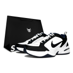 Nike Air Monarch 4 White Navy Black White Low top Chunky Sneakers Unisex 415445-102(Team771-) 36.5 black