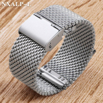 1.0 Milanese v&otilde;rguga roostevabast terasest kellarihm K&auml;ev&otilde;ru 18mm 20mm 22mm 24mm K&auml;ev&otilde;ru 3mm paksusega rihm DW-le Omega jaoks 22mm h&otilde;be
