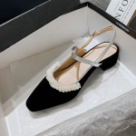 Prantsuse Retro Naiste P&auml;rl Sandaalid Elegantsed Madalad Kontsad Ruudukujuline Konts Mary Jane Kingad Terava Ninaga Lolita Suletud Ninaga Naiste Kingad Pluss 43 35