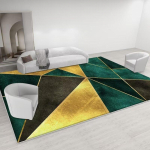 Moodne luksuslik suur elutoa vaip roheline kuldne flanell kaunistus magamistoa vaip libisemisvastane masinpestav diivani p&otilde;randamatt 60x90cm black
