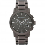 Burberry BU9354 Suure ruuduga hall ioonkattega roostevabast terasest meeste k&auml;ekell 42mm must
