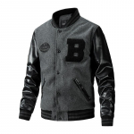 Meeste Varsity jakk Regular Fit Vabaaja Letterman Pesapalli Pombertakid Meestele S&uuml;gis Talv Paksenenud V&auml;ljas N&ouml;&ouml;pidega Vanaaegne Jakk Taskutega M hall v&auml;rv