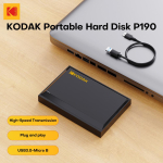 KODAK P190 Kaasaskantav V&auml;line K&otilde;vaketas HDD 500GB 1TB 2TB USB 3.0 Mehaaniline Mobiilne Ketas PC S&uuml;learvuti M&auml;ngude Salvestamiseks 500GB