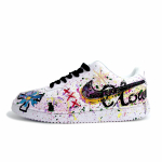 Nike Court Vision 1 S&uuml;nteetilisest Nahast K&auml;sitsi Joonistatud Grafitiga Kerged Ja Hingavad Madalad Lumelaua Kingad Unisex DH2987- 101(team1613) 35.5