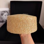 Uus Suvine Naturaalne P&otilde;hu Baret Naistele Lame &Uuml;laosa Kiriku Derby Peo Elegantne Perenaine V&auml;ike M&uuml;ts M&uuml;tsitootja Fasinator Elegantne P&auml;ikesem&uuml;ts 54-58cm &otilde;lgkollane