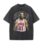 Dennis Rodman Vintage Pesu T-s&auml;rk Meeste Naiste Lahe Hip Hop Gooti &Uuml;legabariidilised T-s&auml;rgid &Uuml;mmarguse kaelusega Kvaliteetne Moodne T-s&auml;rk Streetwear M black