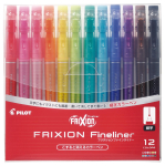 PILOT Frixion Fineliner V&auml;rviline Komplekt Pliiatsid, 0,45 mm, 12 V&auml;rvi (SFFL144F12C) blue