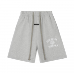 Fear Of God Essentials Arc Letter Crest Prindiga L&uuml;hikesed Dressip&uuml;ksid Unisex &Uuml;lisuured Puuvillased Pingutusn&ouml;&ouml;riga Elastsed V&ouml;&ouml;kohaga Streetwear Vabaaja Spordi P&otilde;lvp&uuml;ksid S