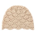 Naiste 100% puhas ka&scaron;miir heegeldatud m&uuml;ts - K&auml;sit&ouml;&ouml;, avatud muster One Size beige